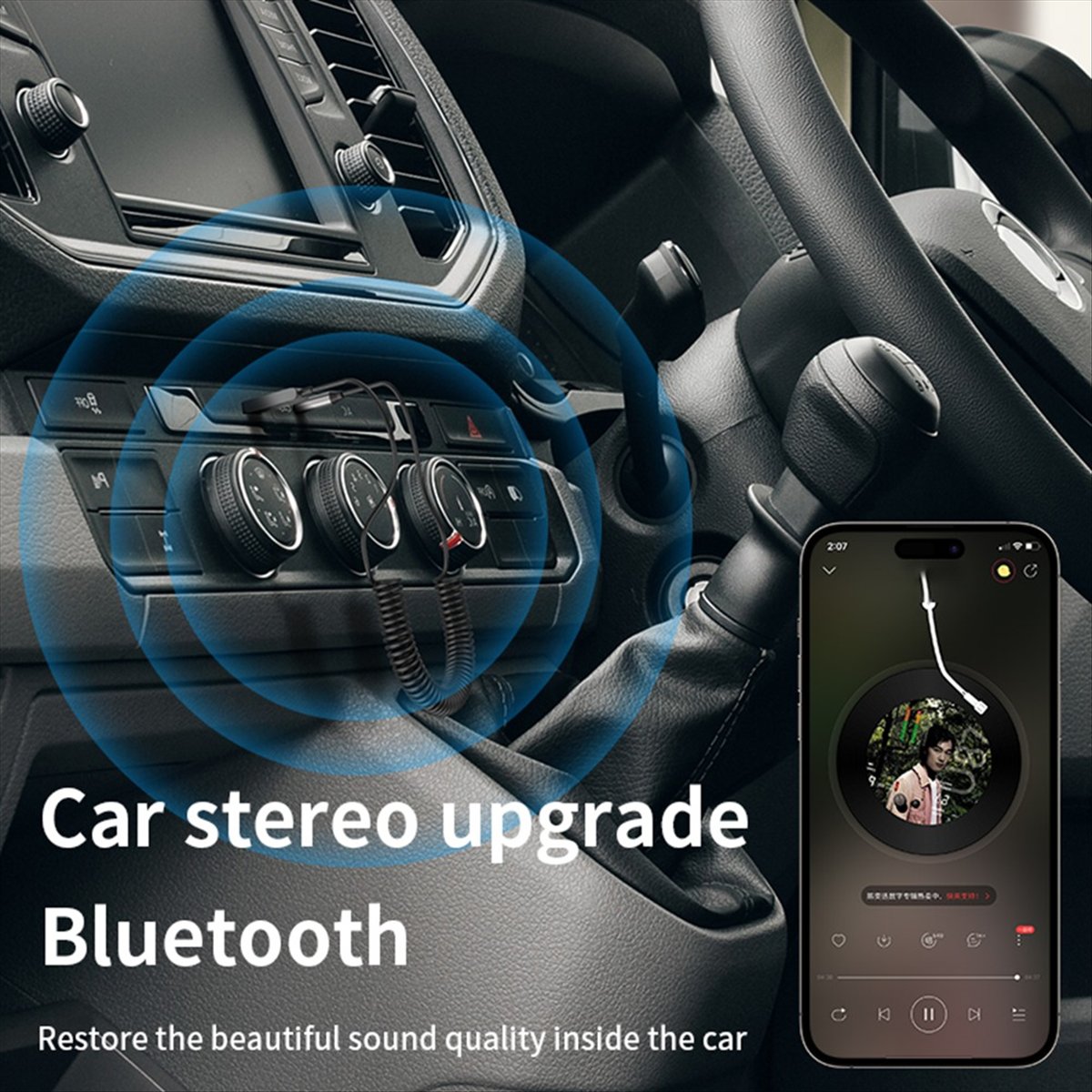Bluetooth Adapter Receiver - A85P AUX 車載 Bluetooth 5.4 レシーバー