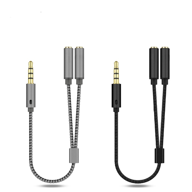 Audio Splitter Y - ヘッドセットアダプターヘッドフォンマイク Y スプリッターケーブル 3.5 ミリメートルオーディオオス -