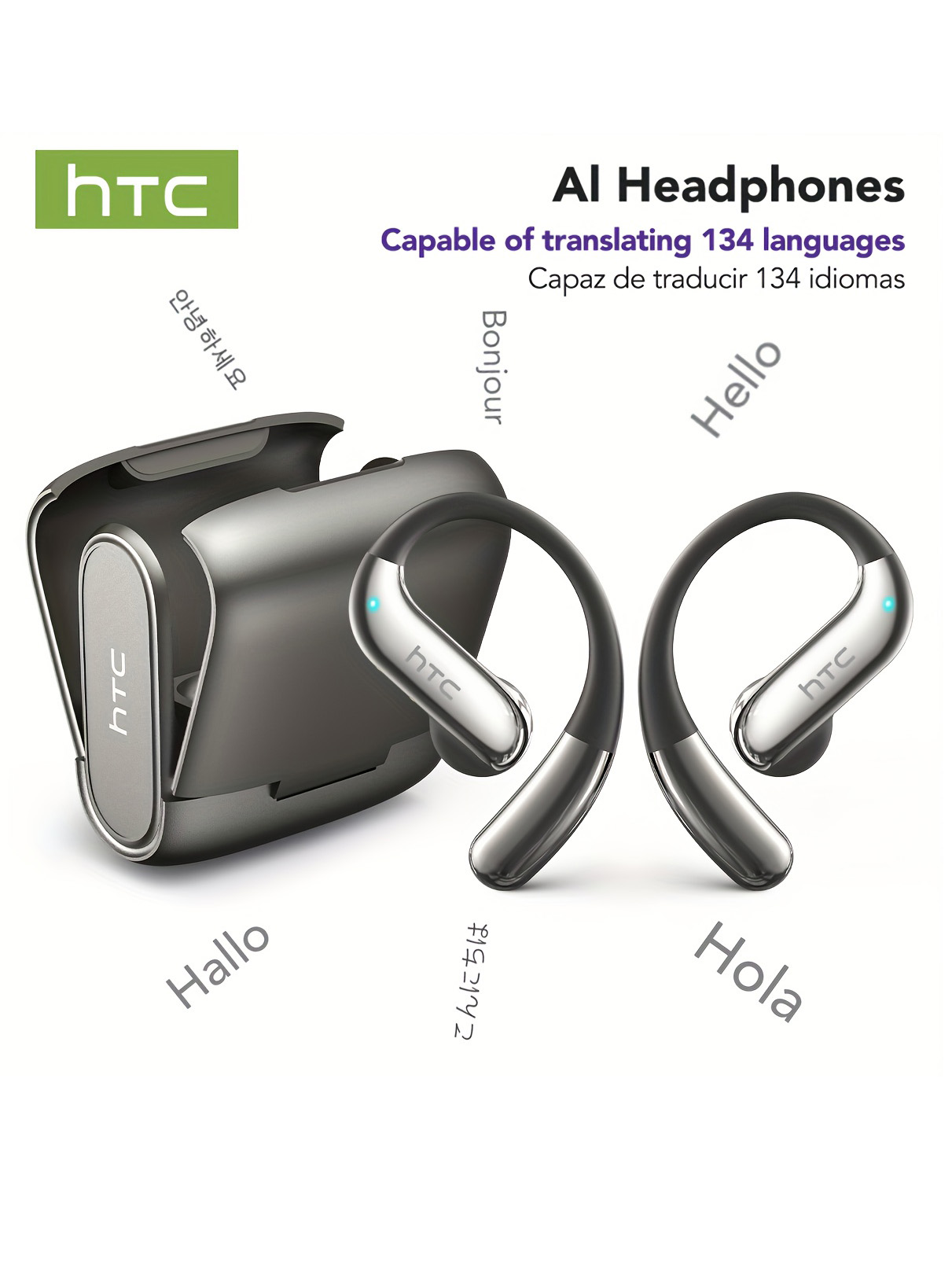 Noise Cancelling Headphone - オープンイヤー Bluetooth ヘッドフォン HTC 30 時間再生