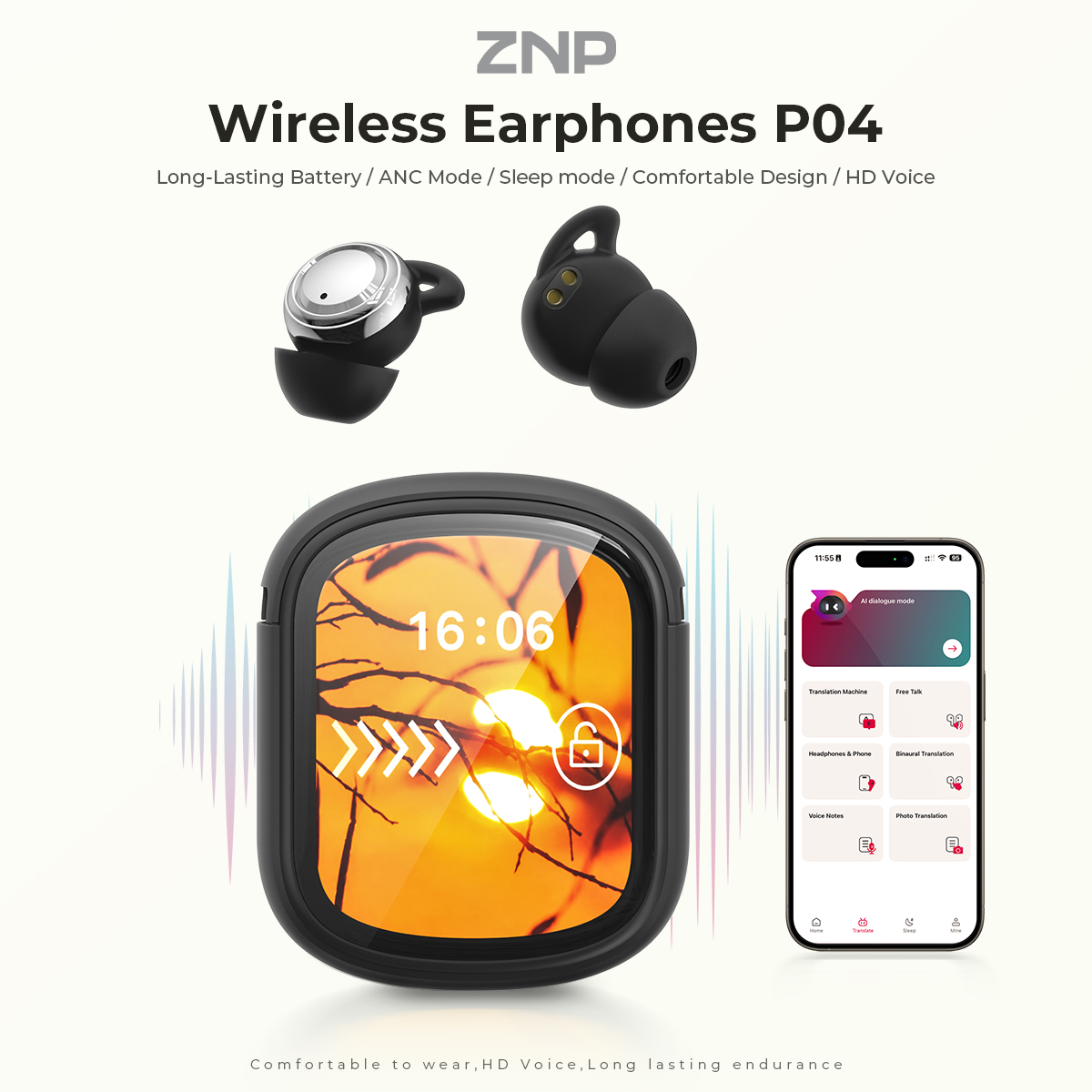 ZNP P04 睡眠補助イヤホン アクティブノイズキャンセリ - Noise Cancelling Headphone のレビューと価格